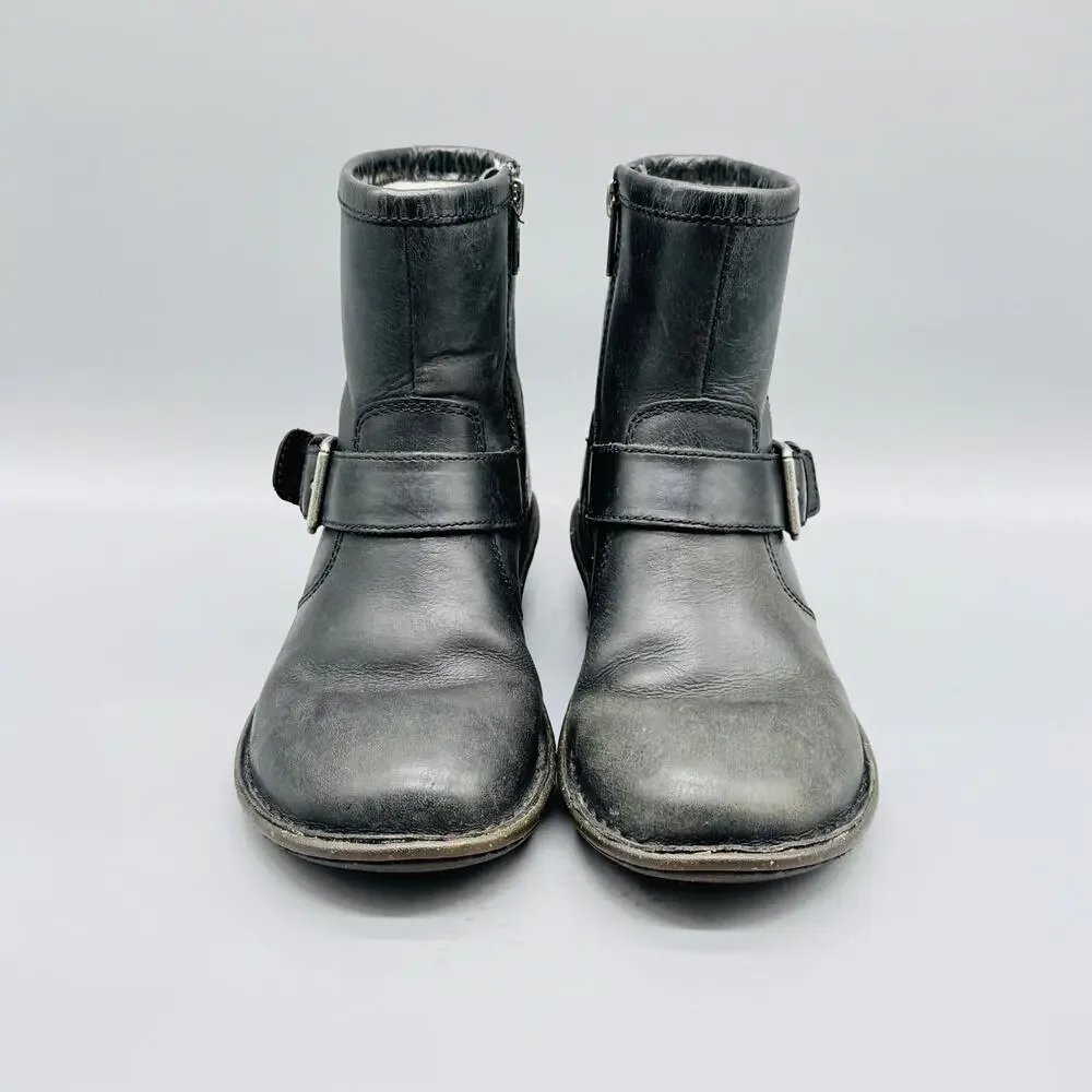 UGG Boots Womens 5 Leather Shearling Lined Buckle Winter Casual Shoes